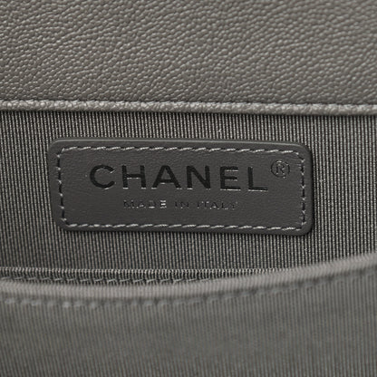 Chanel Caviar Quilted North South Boy Flap Grey 6 of 9