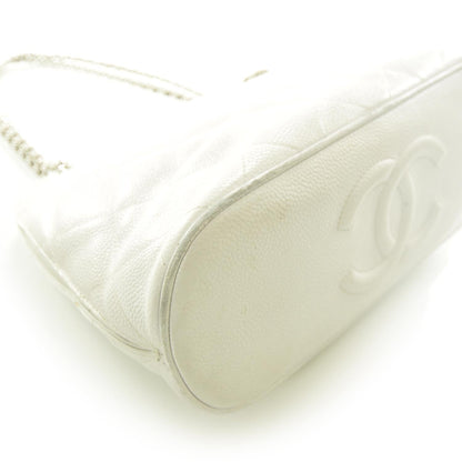 Chanel Caviar Quilted Shoulder Bag White 5 of 10