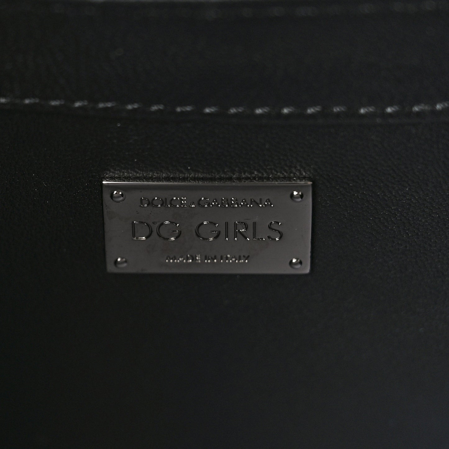 DOLCE &amp; GABBANA Nappa Quilted DG Shoulder Bag Black