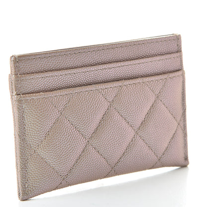 Chanel Iridescent Caviar Quilted Card Holder Beige 3 of 11