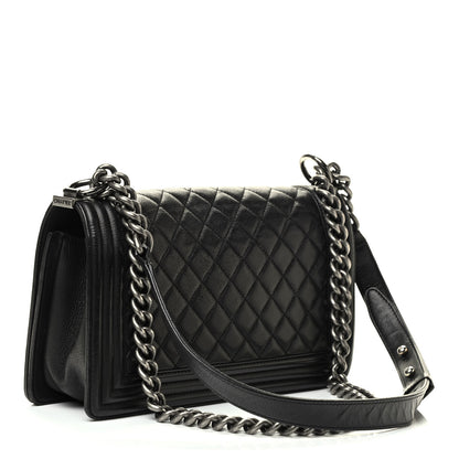 Chanel Calfskin Quilted Medium Boy Flap Black 3 of 9