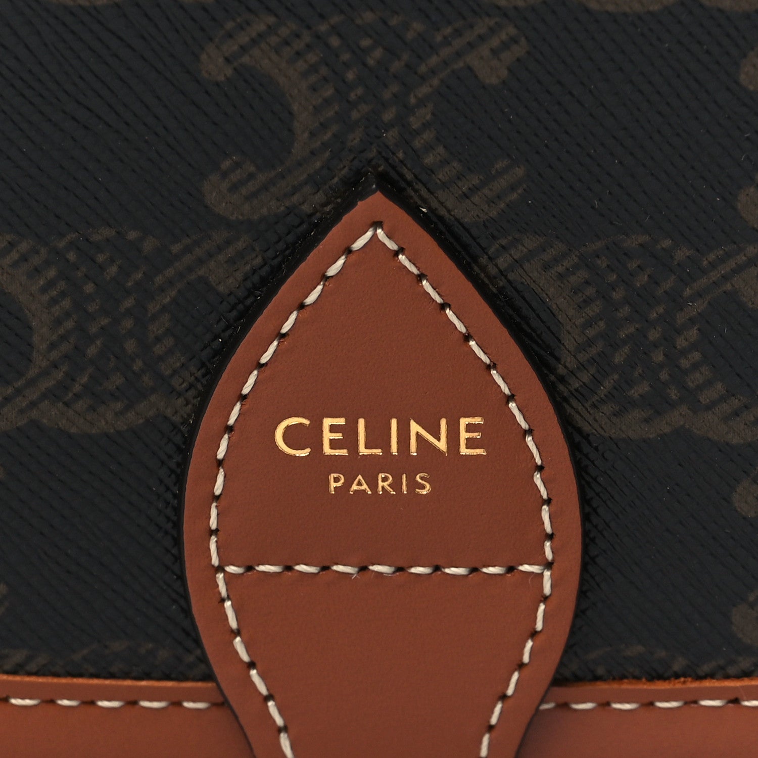 Celine Triomphe Canvas Medium Folco Bag Tan 6 of 6