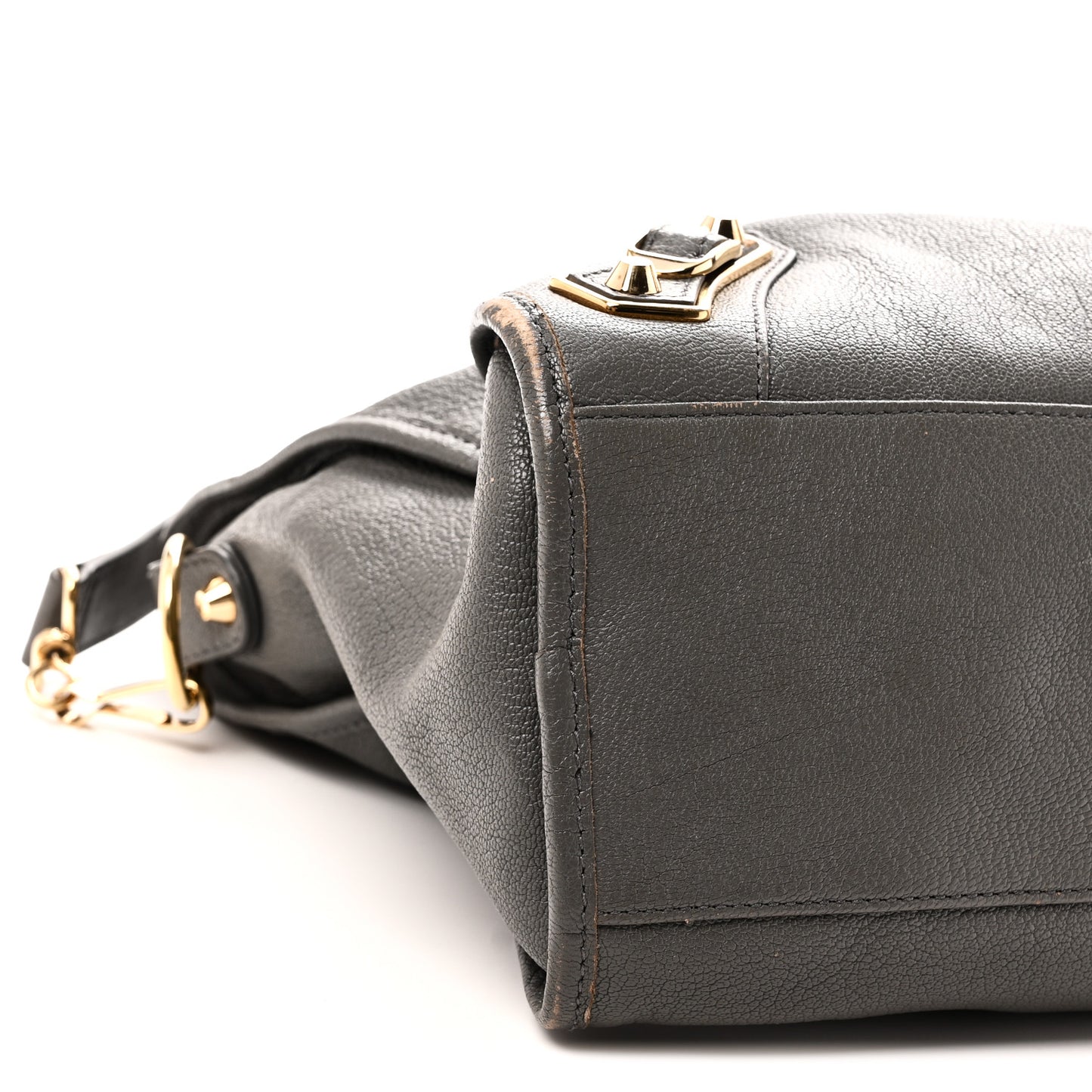Chevre Gold Metallic Edge Hardware City Gris Acier