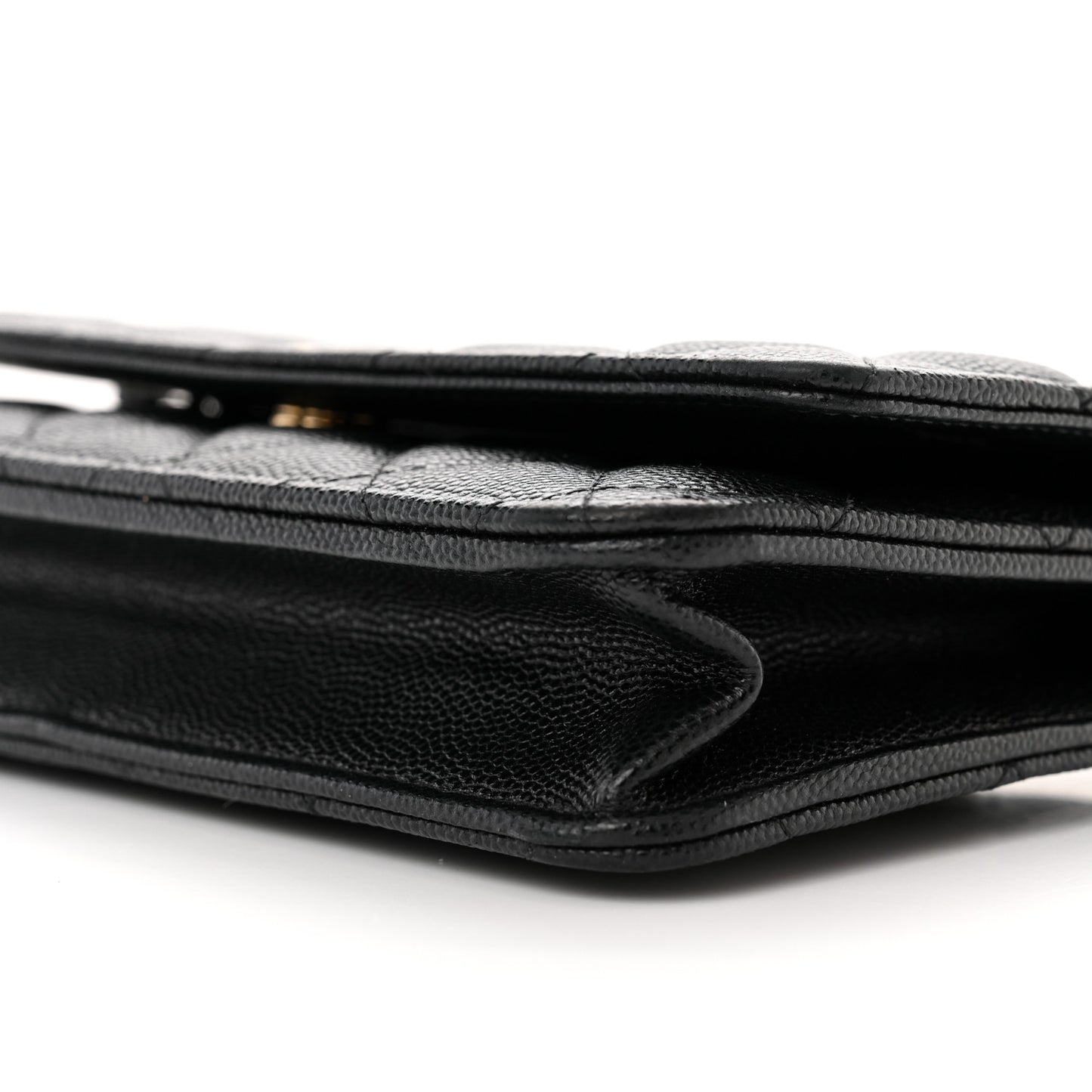 Caviar Quilted Wallet With Charms On Chain WOC Black