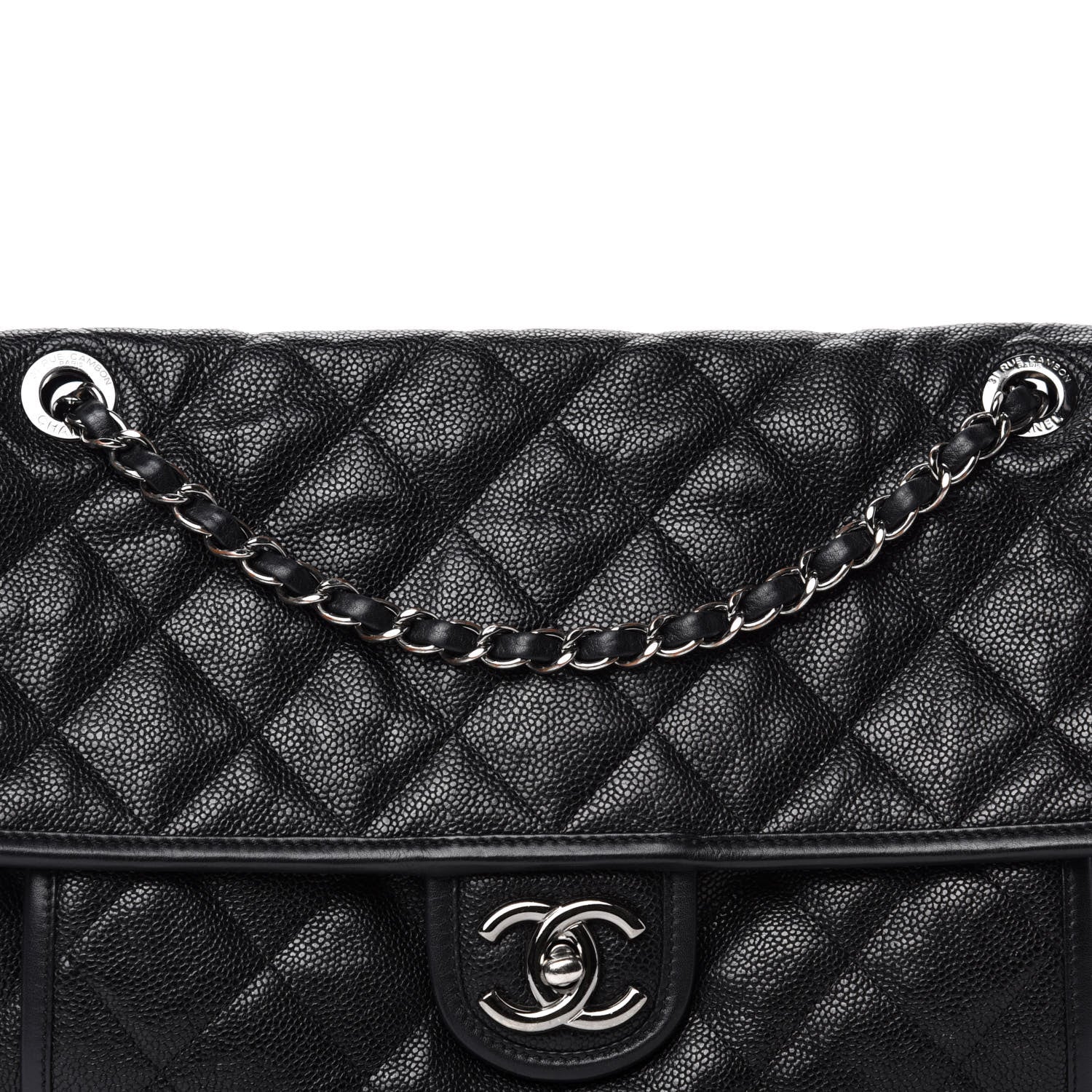 Chanel Caviar Quilted Large French Riviera Flap Black 10 of 10