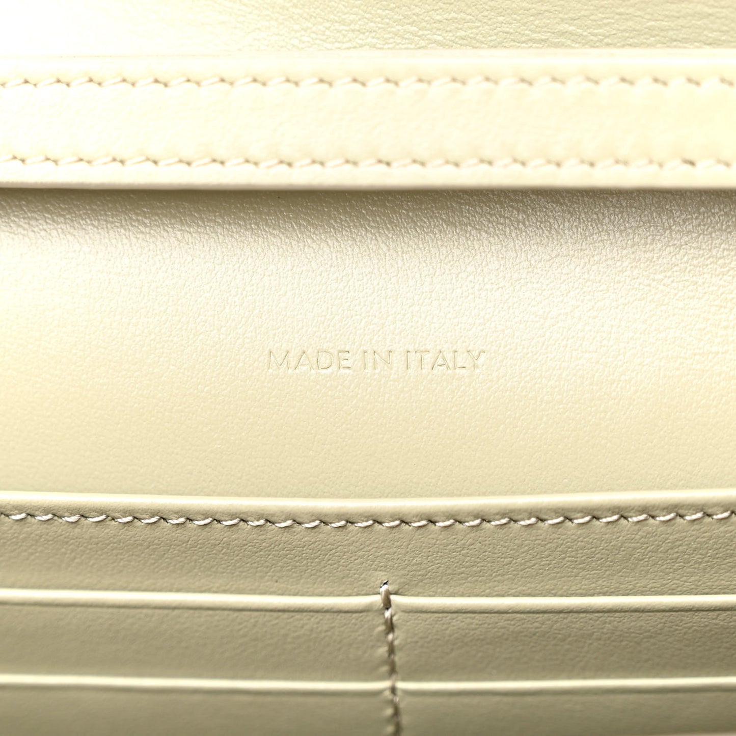 Shiny Calfskin Triomphe Margo Wallet on Chain Green Clay