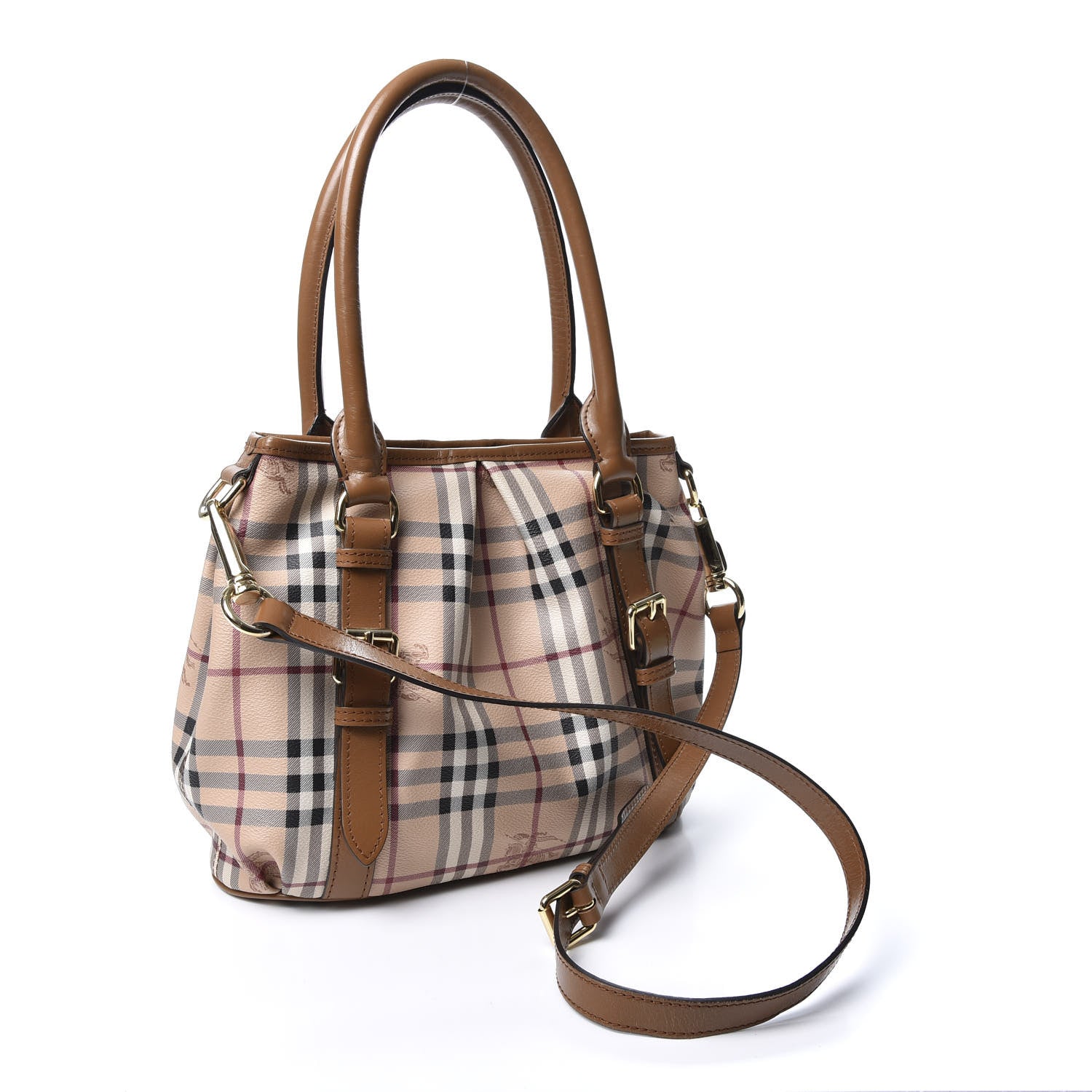 Burberry Haymarket Check Small Northfield Tote Mid Camel 2 of 11
