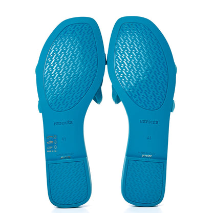 Hermes Rubber Aloha Sandals 41 Bleu Vif 5 of 8