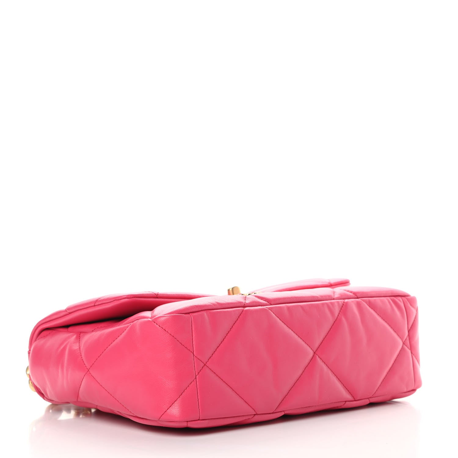 Chanel Goatskin Quilted Large Chanel 19 Flap Dark Pink 4 of 11