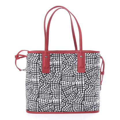 MCM Visetos Medium Liz Reversible Shopper Tote Black Red 7 of 16