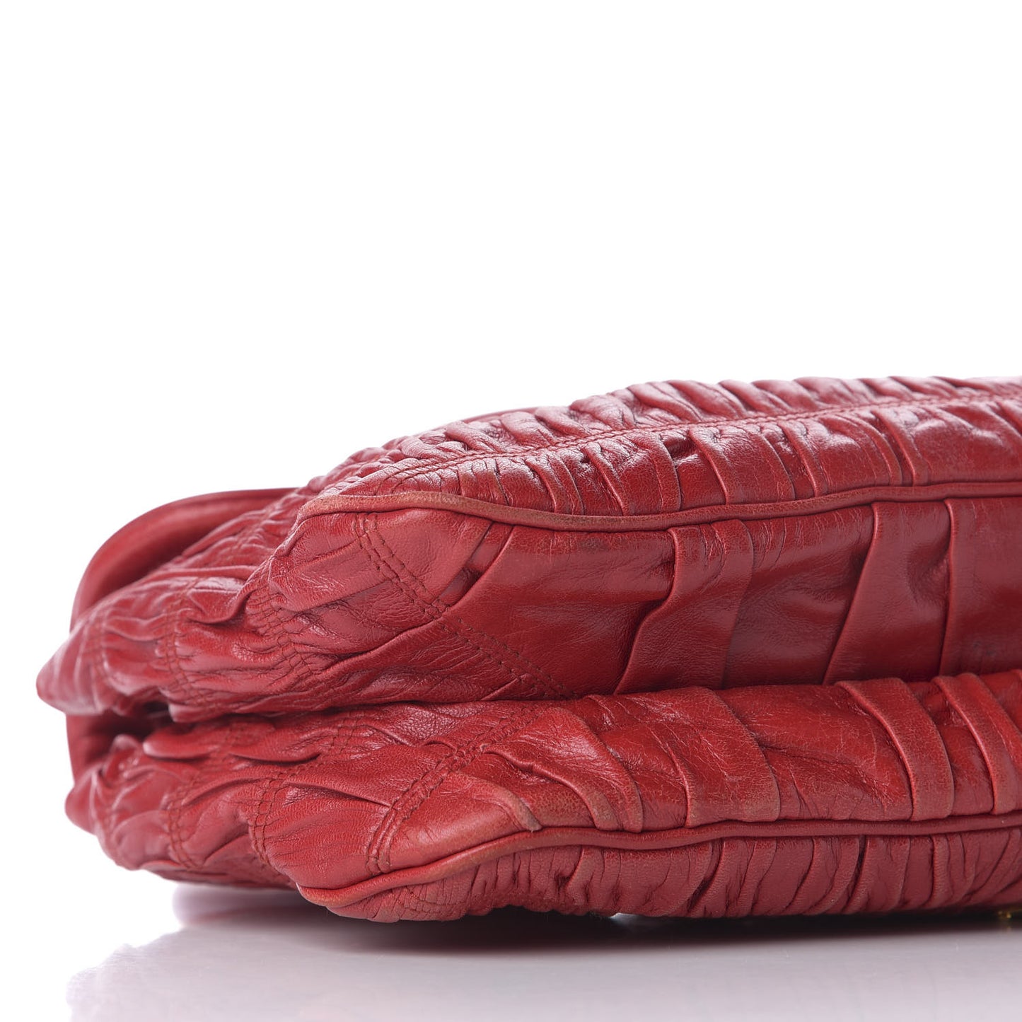 Capretto Gaufre Flap Bag Rosso
