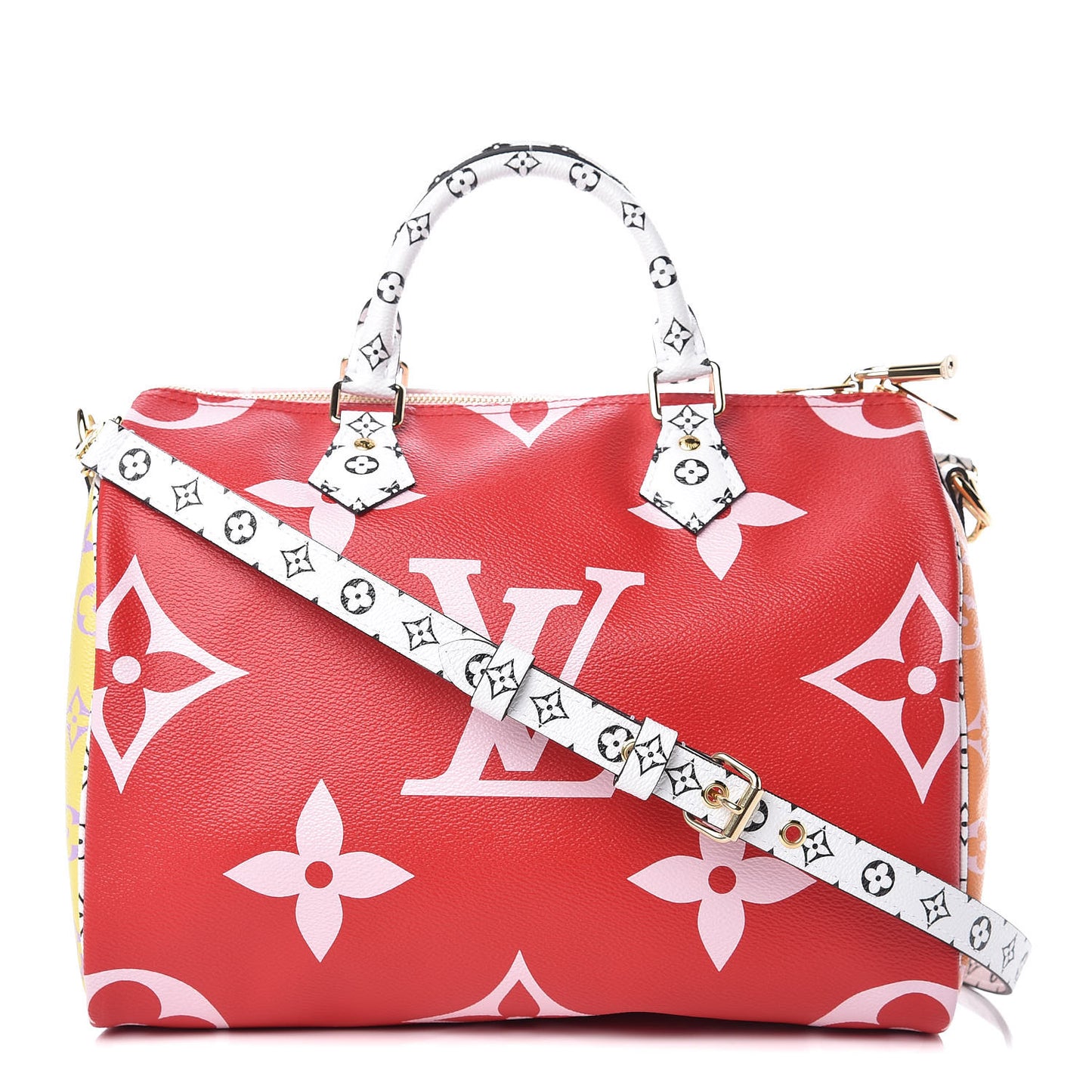 Monogram Giant Speedy Bandouliere 30 Rouge