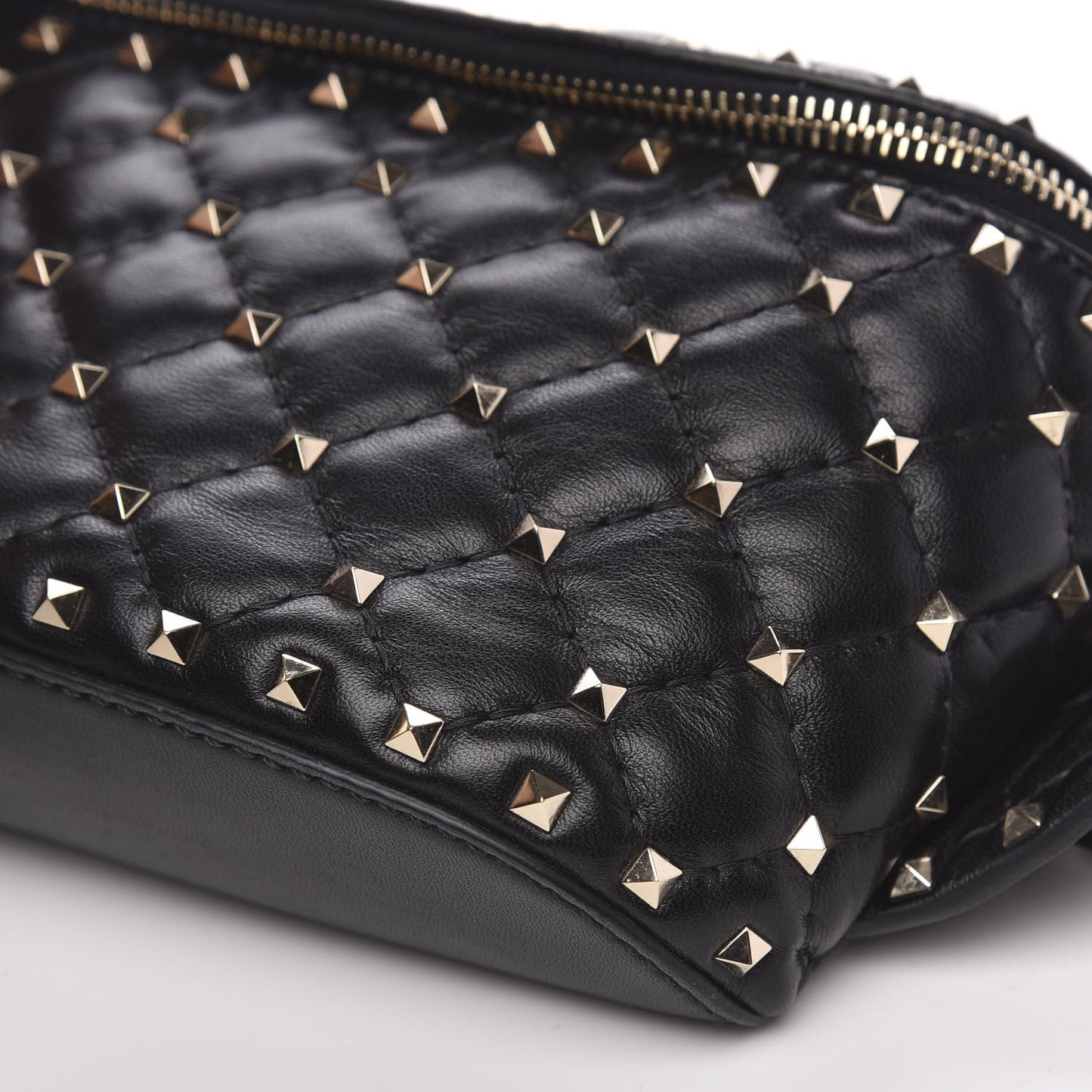 Lambskin Rockstud Spike Belt Bag 75 Black
