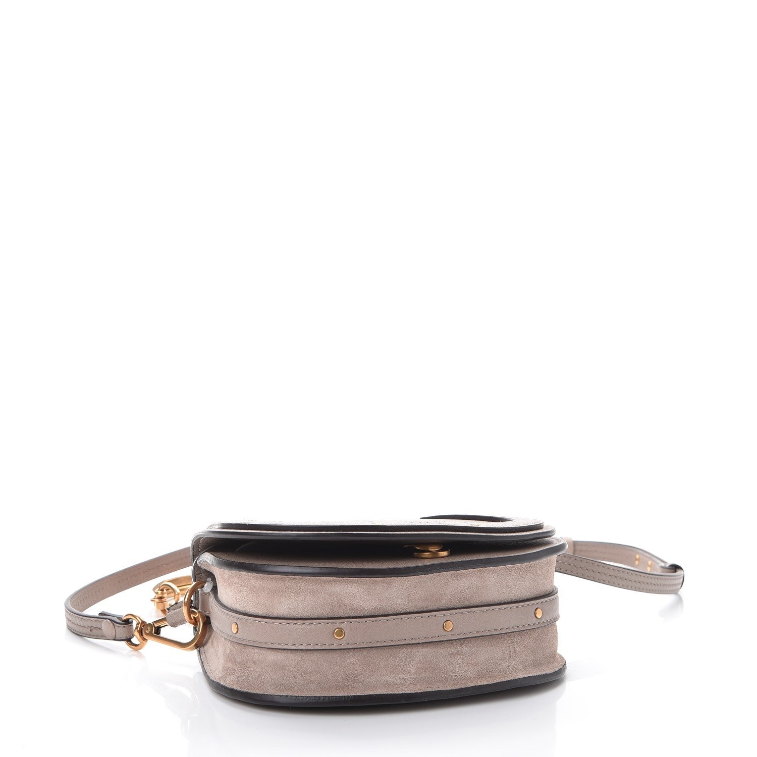 Chloe Calfskin Suede Small Nile Bracelet Bag Motty Grey 5 of 9