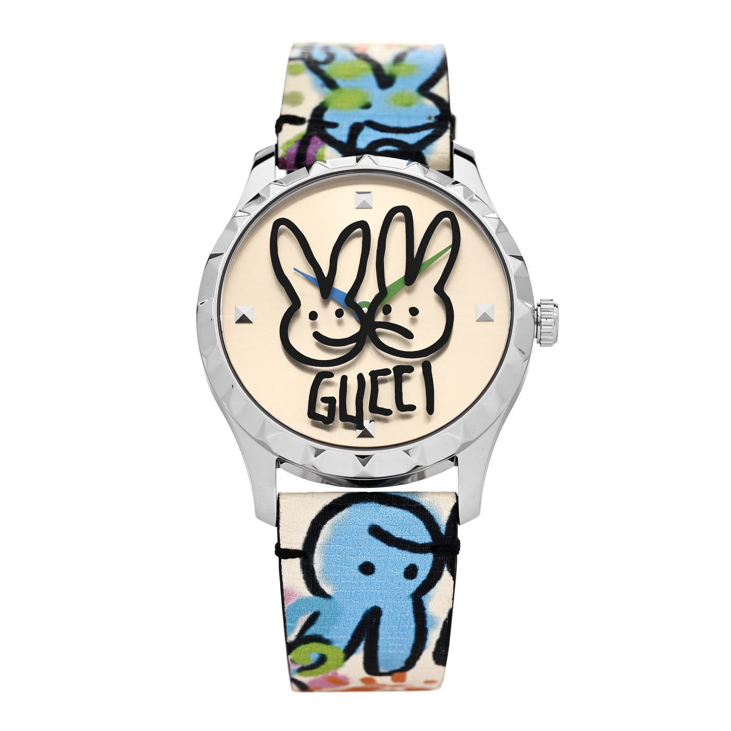 Stainless Steel Calfskin 38mm G-Timeless Capsule Collection Rabbit Quartz Watch Blue