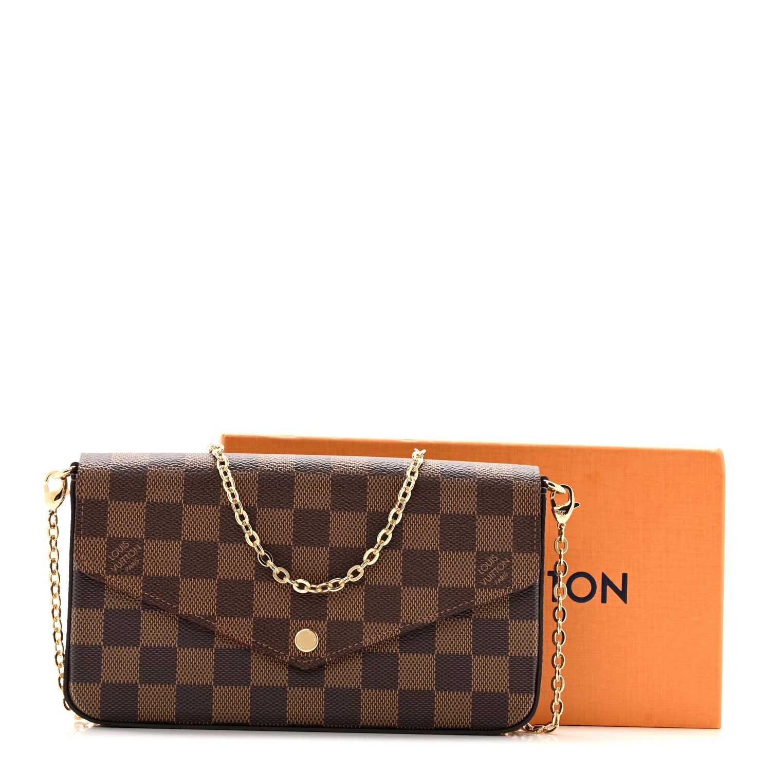 Louis Vuitton Damier Ebene Pochette Felicie Chain Wallet 12 of 12