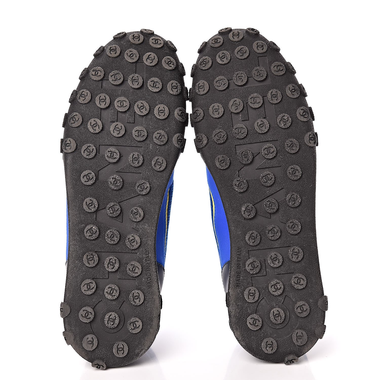 Chanel Calfskin Mesh Lycra Womens Logo Sneakers 39 Royal Blue 7 of 10