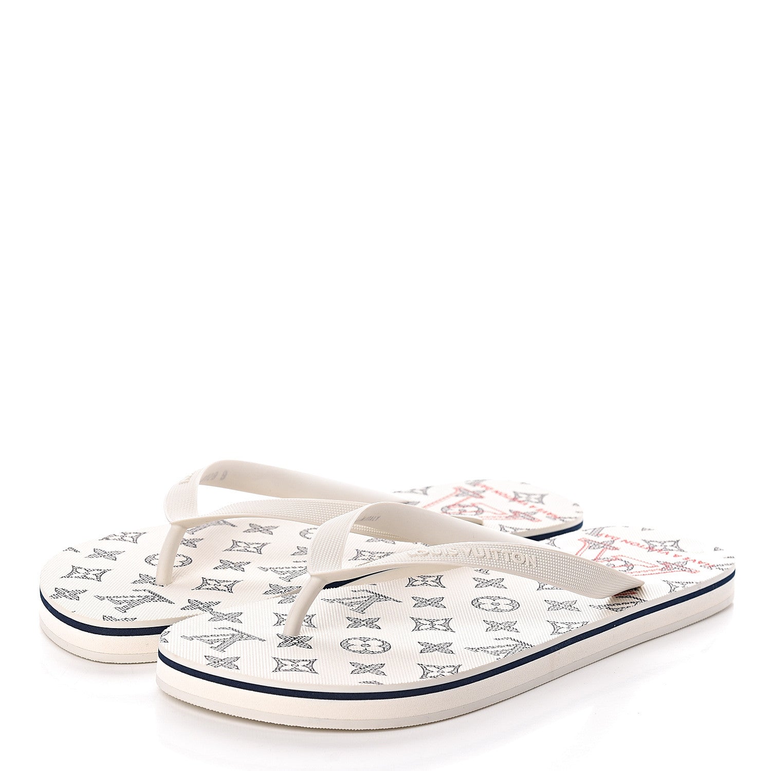 Louis Vuitton Rubber Mens Molitor Thong Sandals 9 White 3 of 6