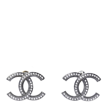 Chanel Ruthenium Crystal CC Earrings 1 of 4