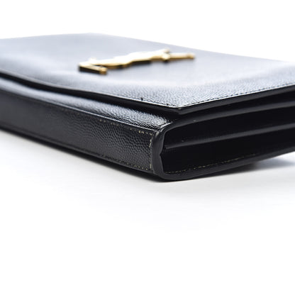 Saint Laurent Grain De Poudre Monogram Chain Wallet Black 11 of 12