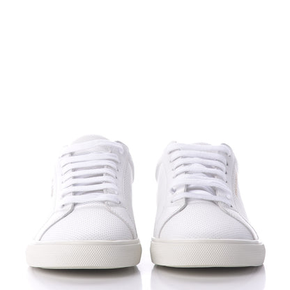 Saint Laurent Perforated Calfskin Zebra Print Andy Low Top Sneakers 38.5 White 2 of 11