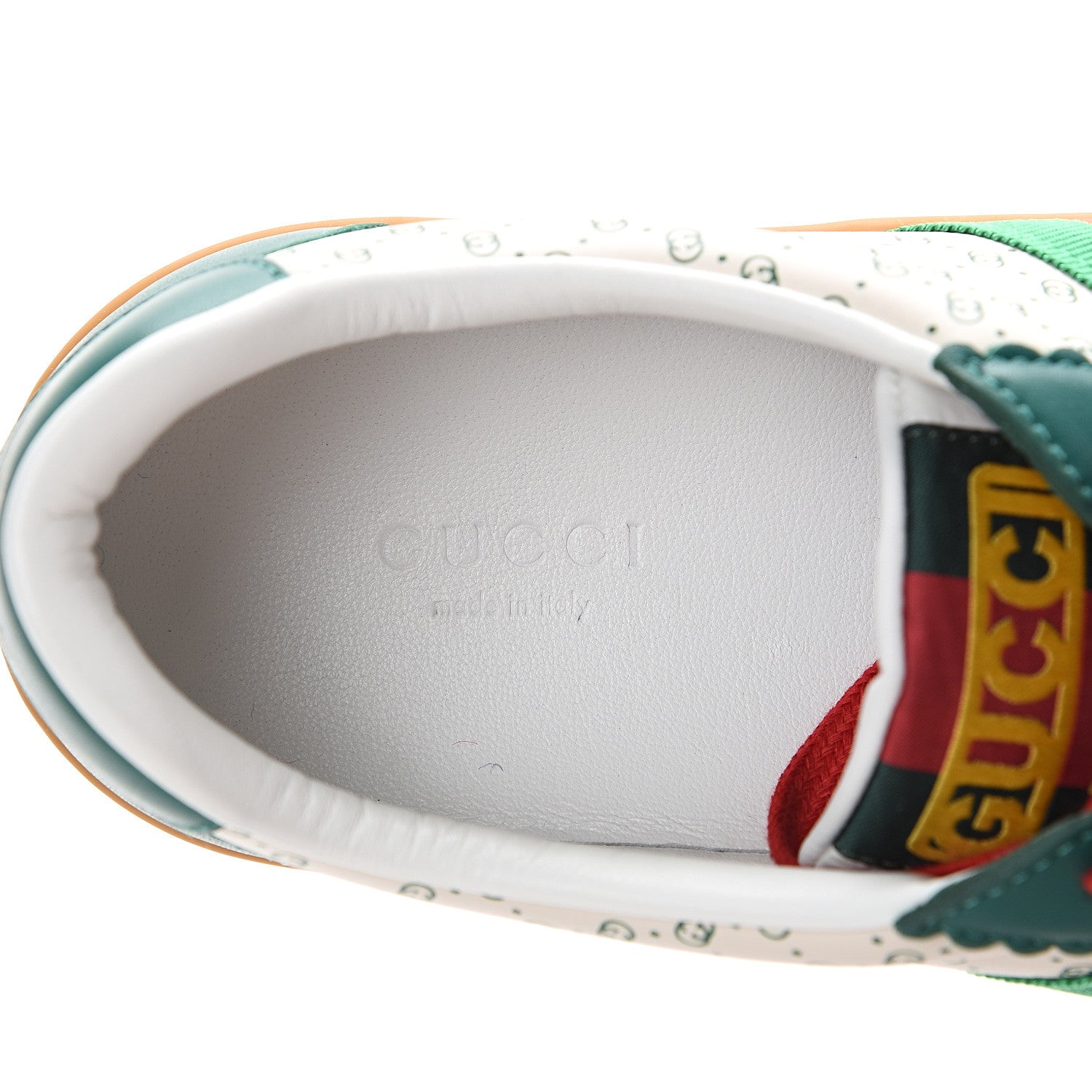 Gucci X DAPPER DAN Calfskin Suede GG Micro Monogram G74 Sneakers 37.5 Emerald Mystic White 7 of 8