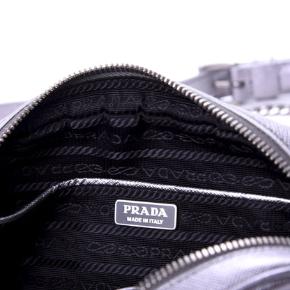 Prada Metallic Saffiano Belt Bag Silver 7 of 10