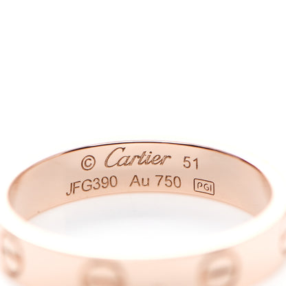 Cartier 18K Pink Gold 3.5mm LOVE Wedding Band Ring 51 5.75 4 of 8