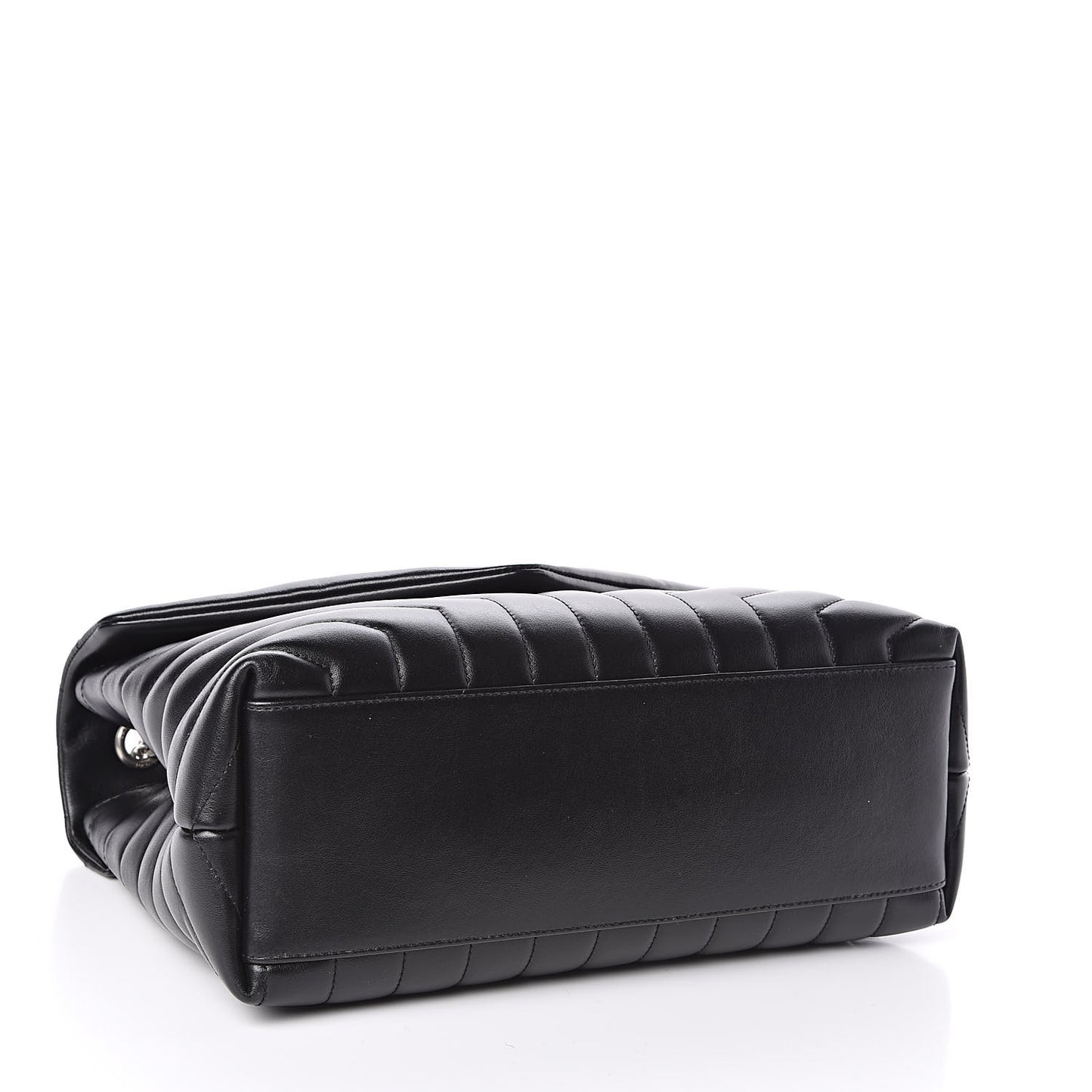 Calfskin Y Quilted Monogram Medium Loulou Chain Satchel Black