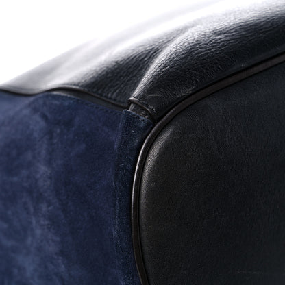Chloe Smooth Suede Calfskin Medium Myer Double Carry Bag Black Navy 9 of 12
