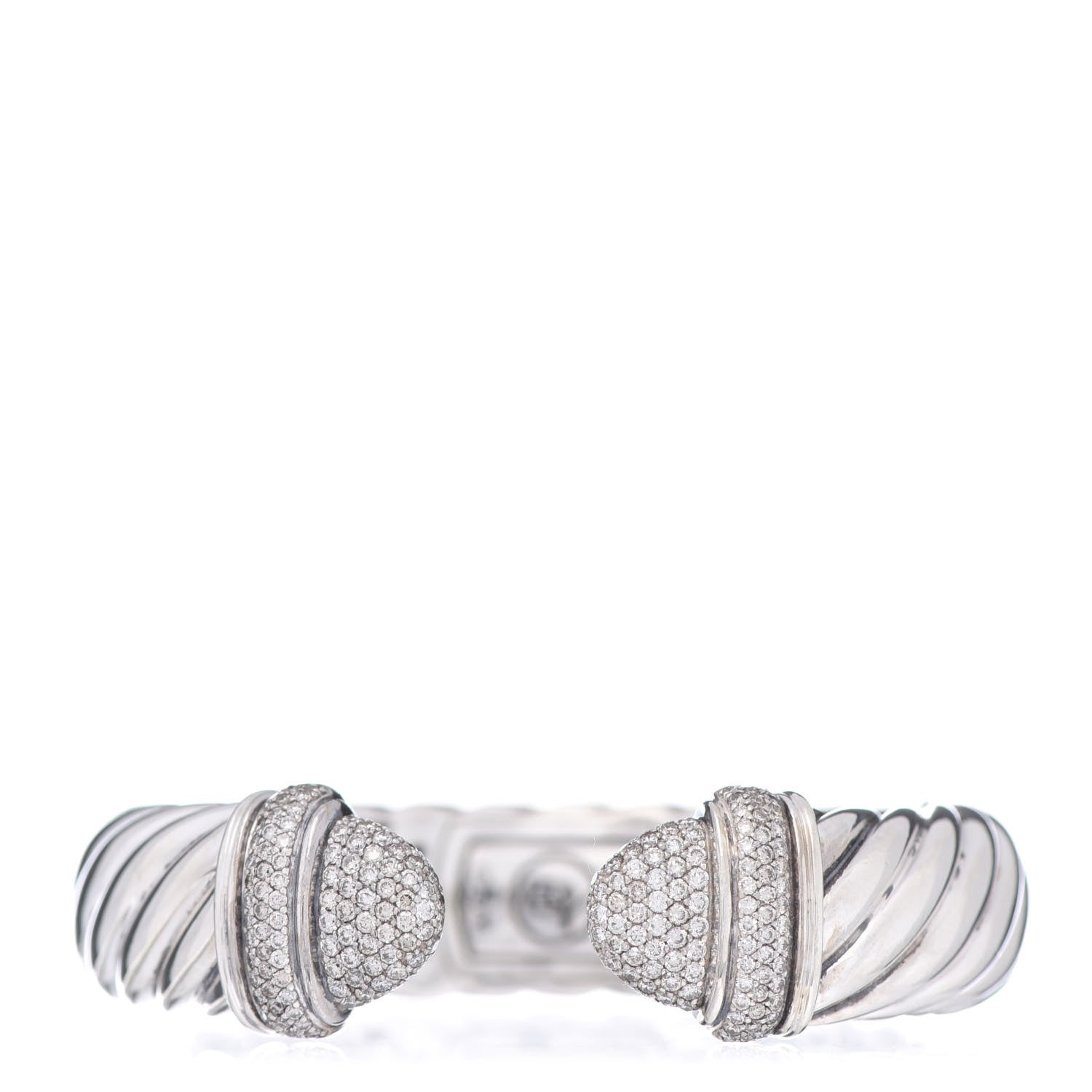 David Yurman Sterling Silver Diamond 15mm Waverly Bracelet 1 of 4