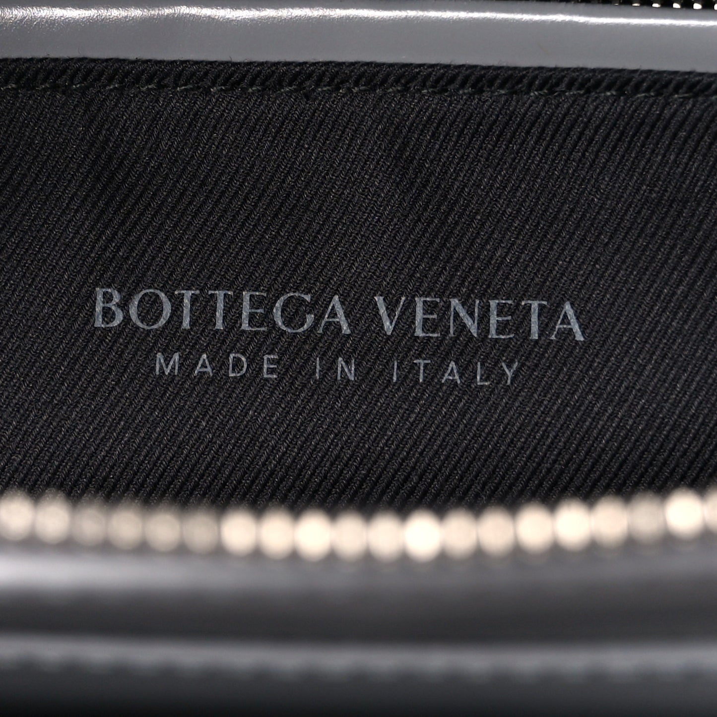 Shiny Calfskin Intrecciato Frame Briefcase Concrete