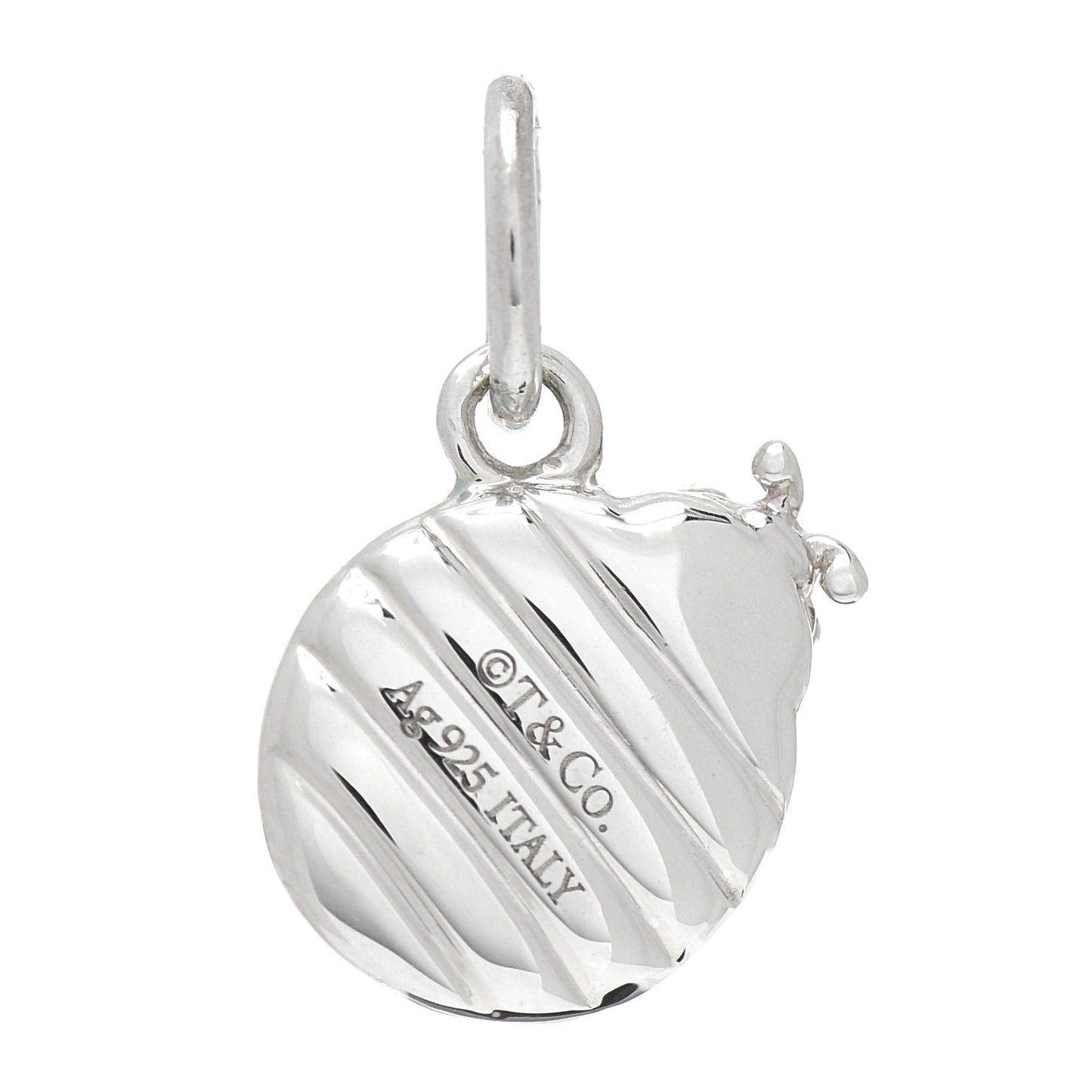 Sterling Silver Enamel Ladybug Charm Blue