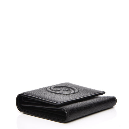 Gucci Pebbled Calfskin Soho Compact Flap Wallet Black 4 of 8