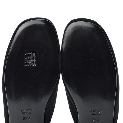 Gucci Velvet Crystal Snake Embroidered Womens Slippers 37.5 Black 7 of 11