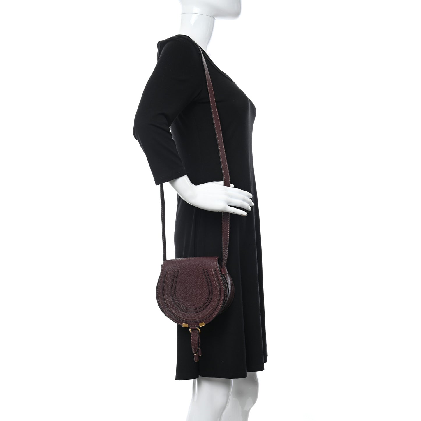 Calfskin Mini Marcie Round Crossbody Bag Wild Purple