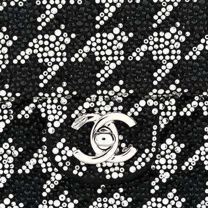 Chanel Satin Crystal Diamante Houndstooth Small Flap Black 8 of 11