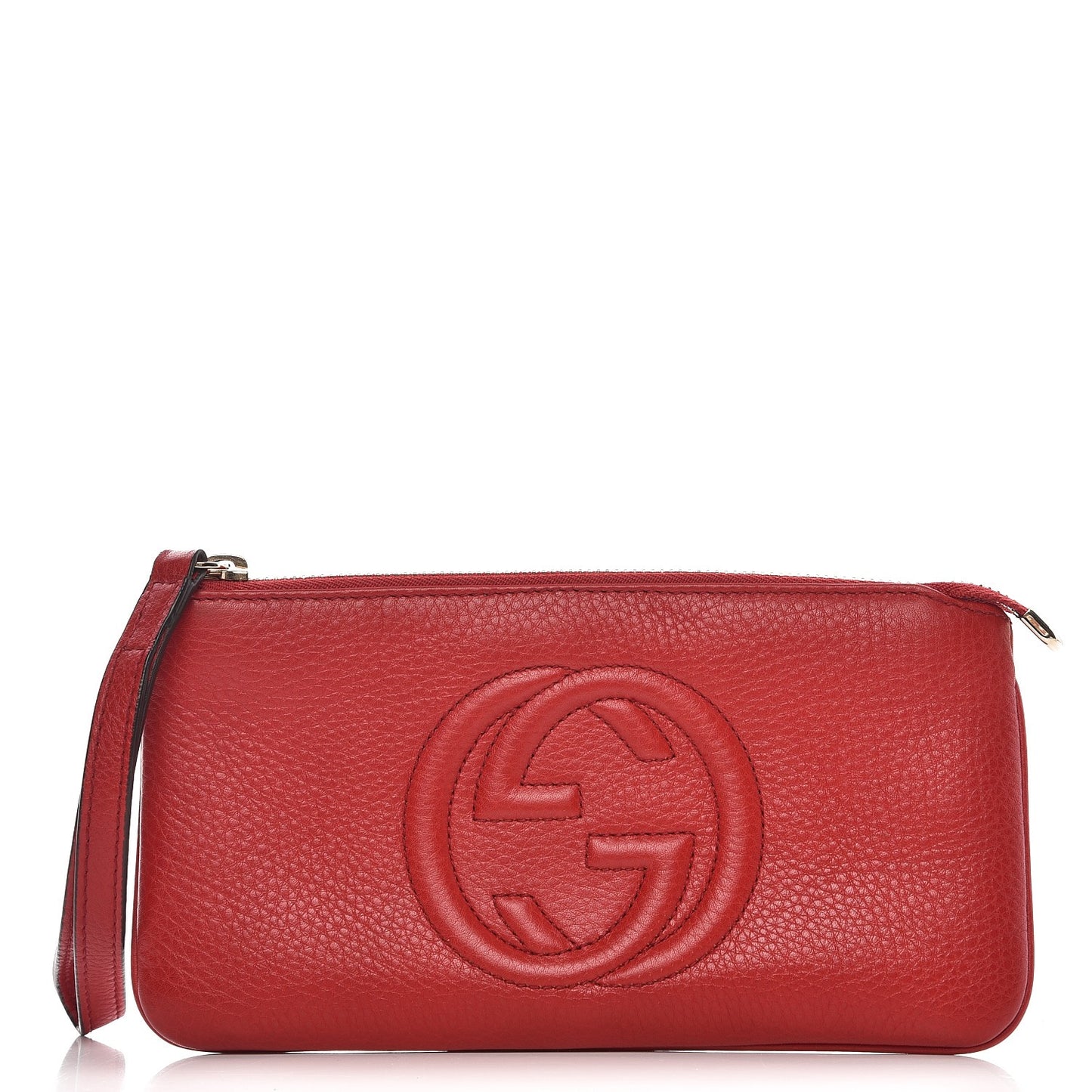Pebbled Calfskin Soho Wristlet Vibrant Red