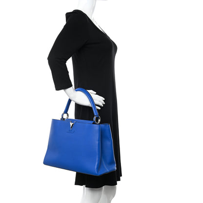 Louis Vuitton Taurillon Capucines MM Royal Blue 2 of 9