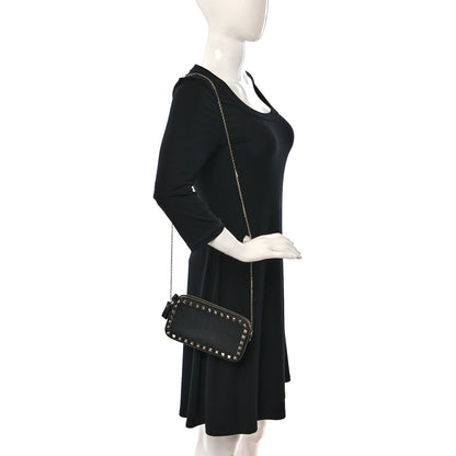 Valentino Garavani Pebbled Calfskin Rockstud Small Chain Shoulder Bag Black 2 of 10