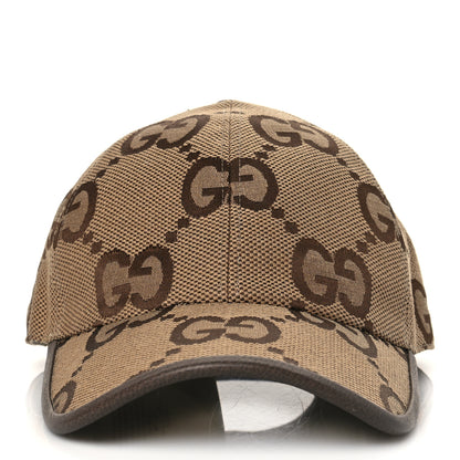 Gucci Monogram Jumbo GG Baseball Hat M 57 Camel Ebony 2 of 9