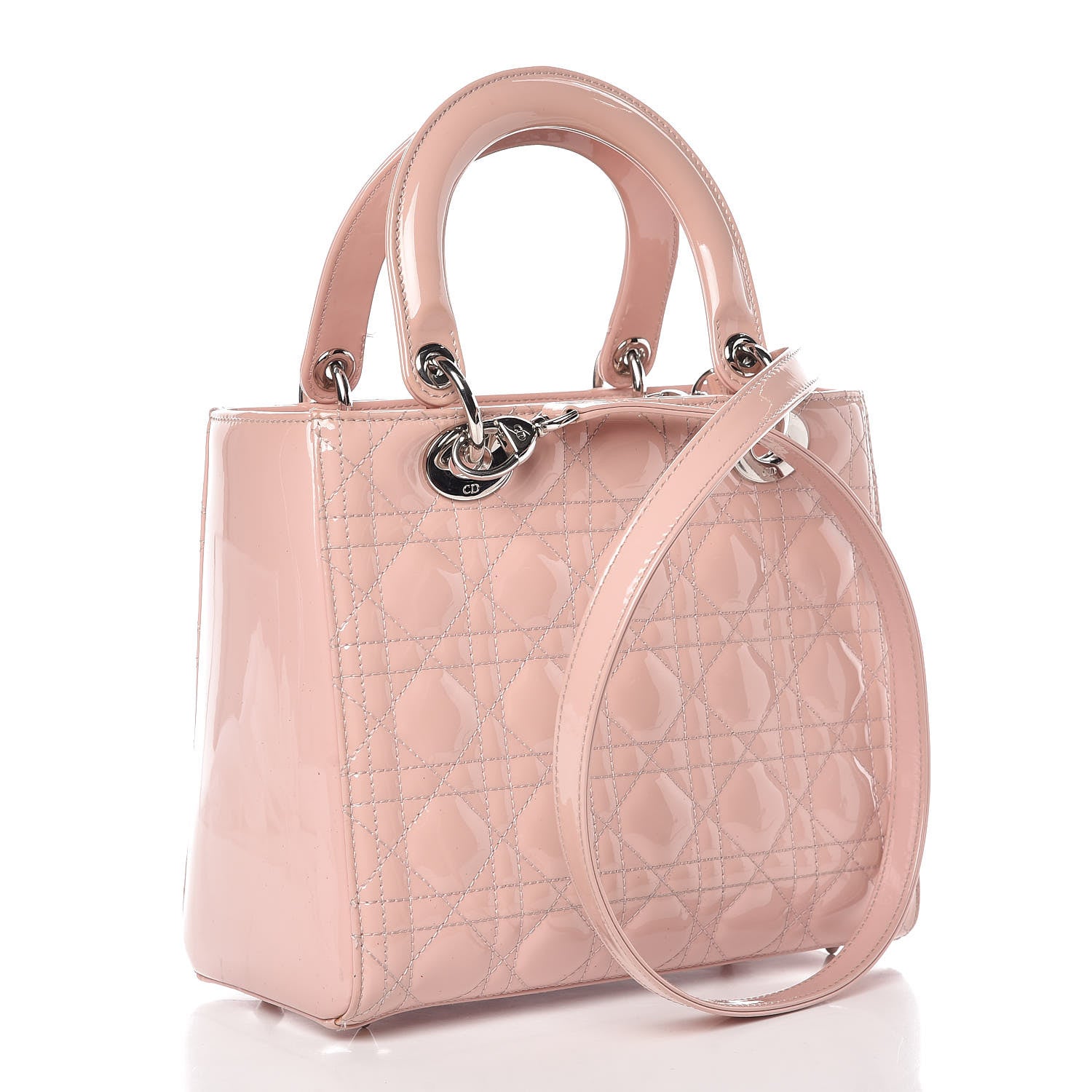 Christian Dior Patent Cannage Medium Lady Dior Rose Clair 4 of 18