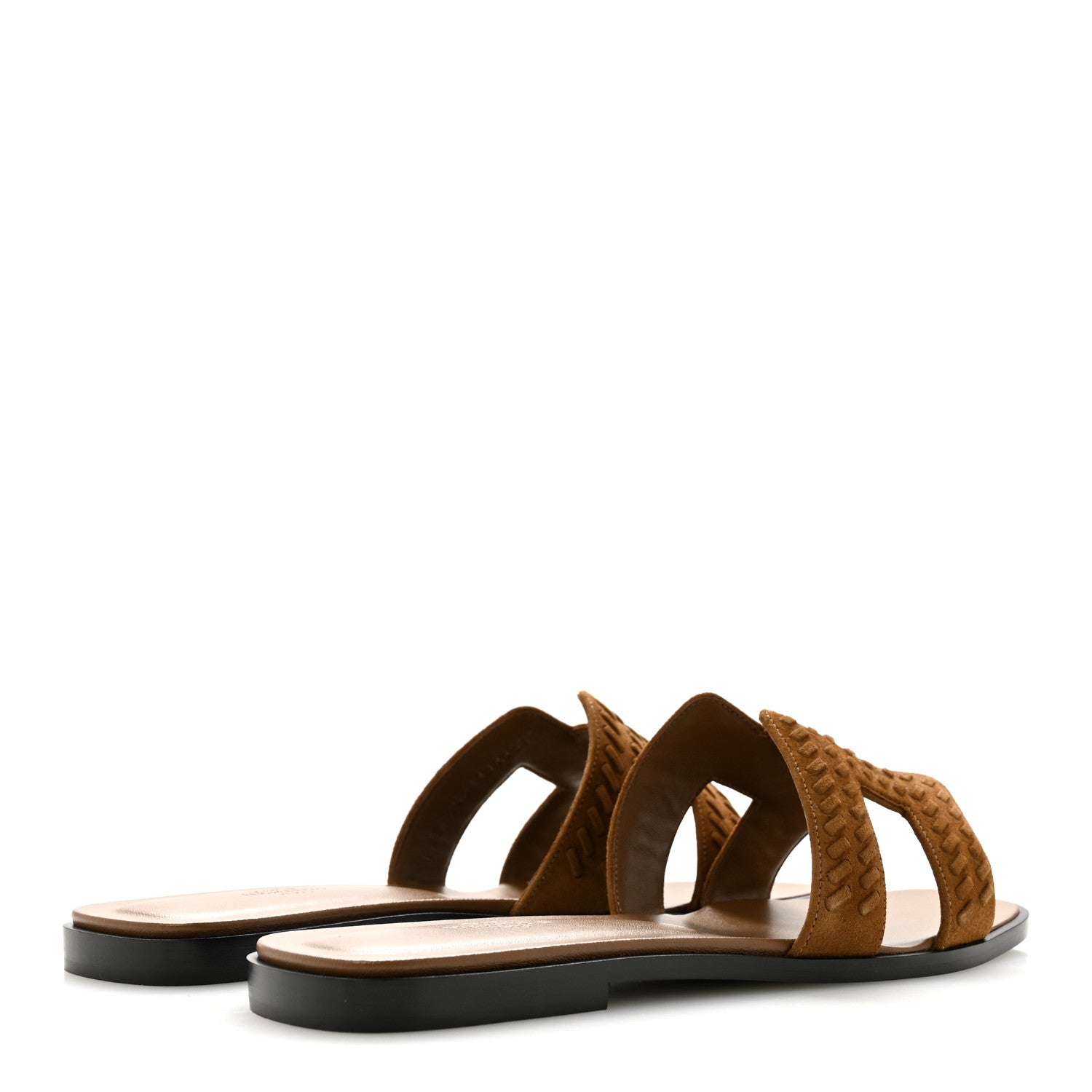 Hermes Suede Goatskin Braided Oran Sandals 40 Brun Fume 5 of 10