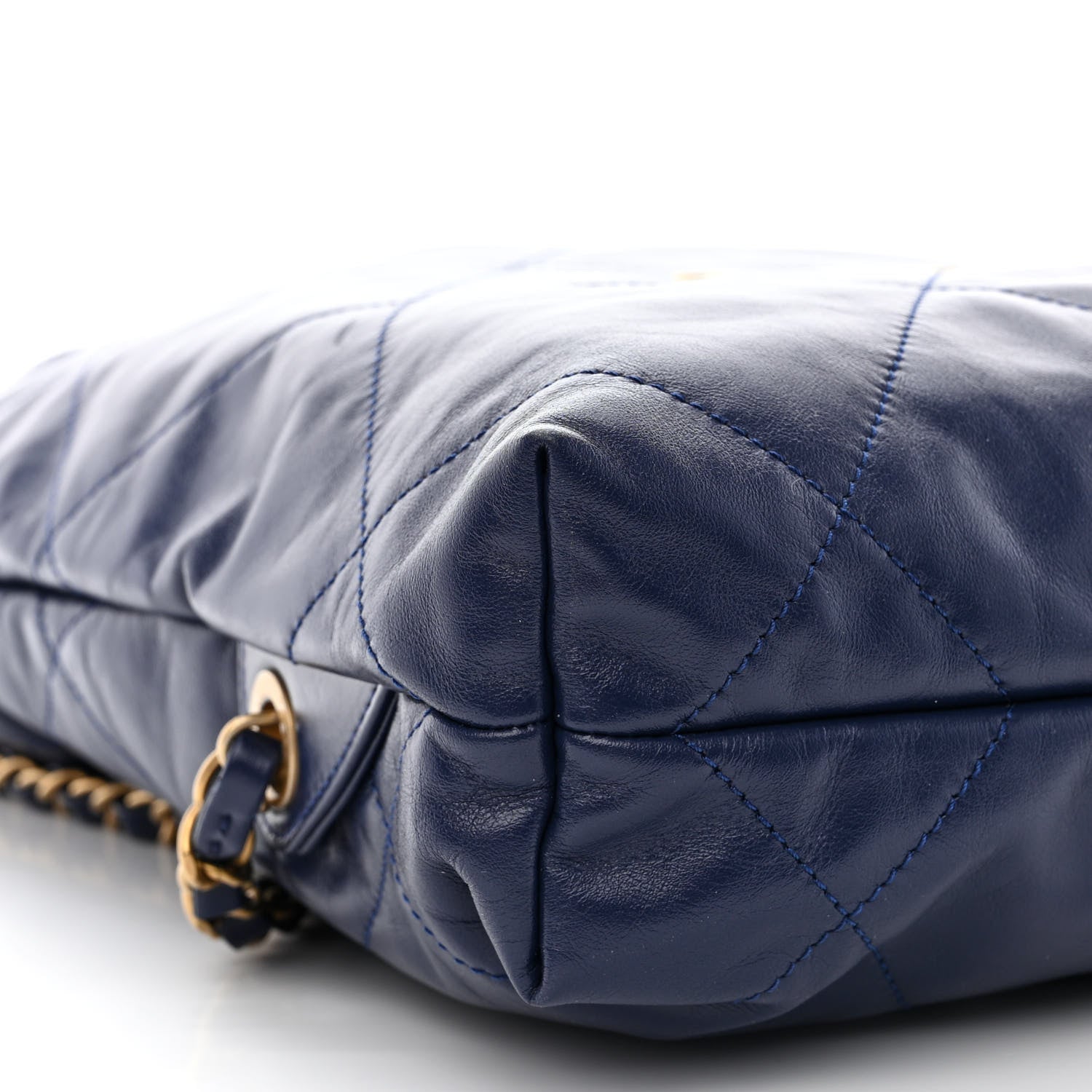 Chanel Shiny Calfskin Quilted Chanel 22 Backpack Navy 10 of 11