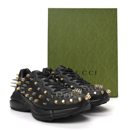Gucci Demetra Spike Studded Mens Rhyton Sneakers 9.5 Black 9 of 9