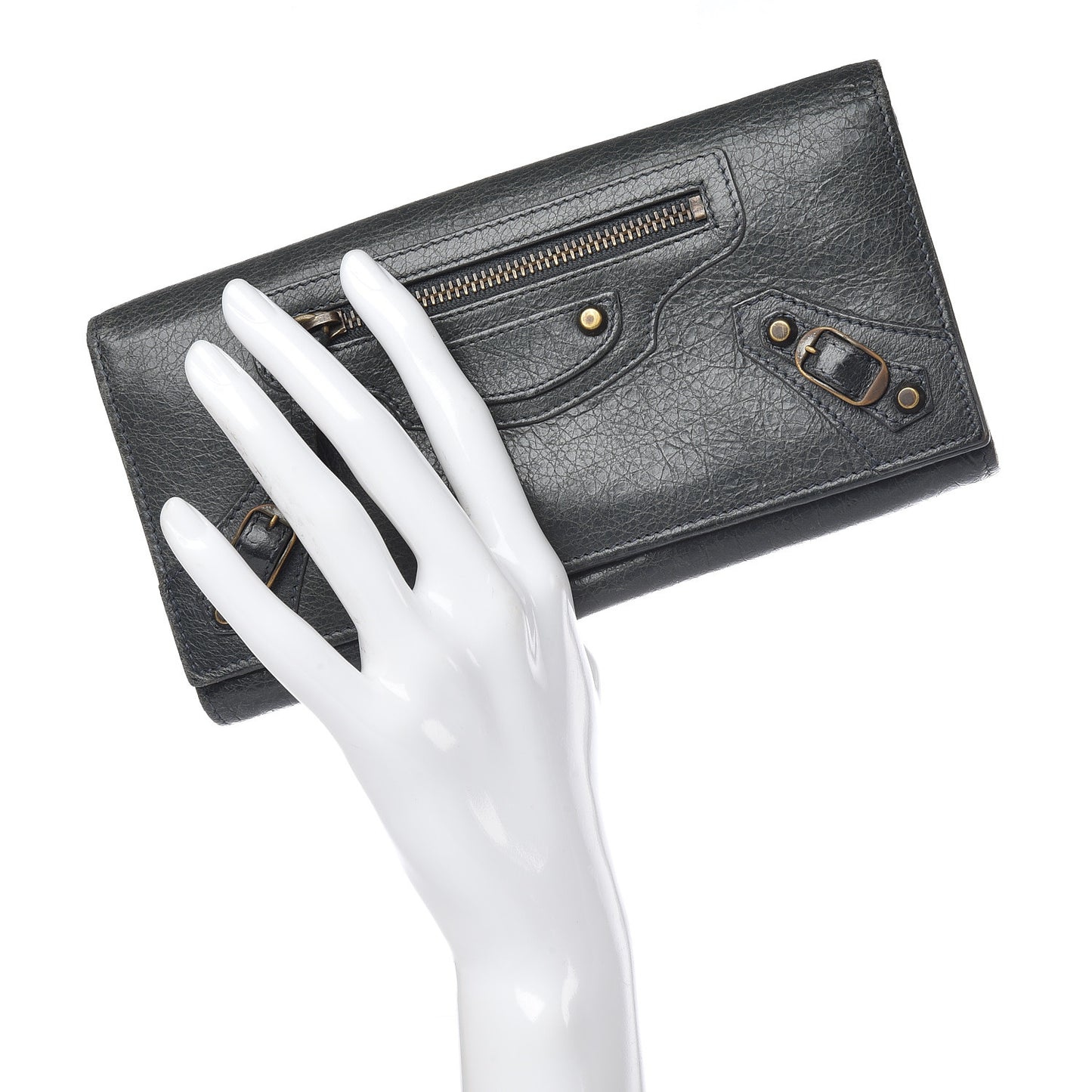 Agneau Classic Hardware Money Wallet Anthracite
