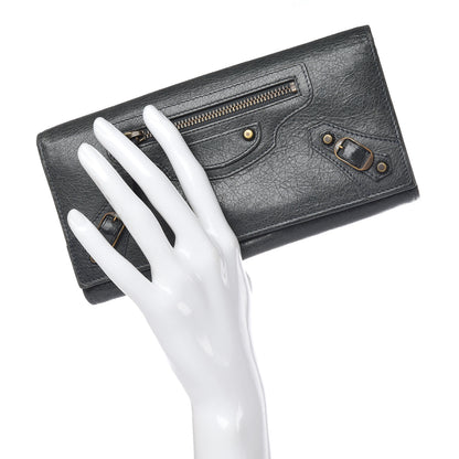 Balenciaga Agneau Classic Hardware Money Wallet Anthracite 2 of 15