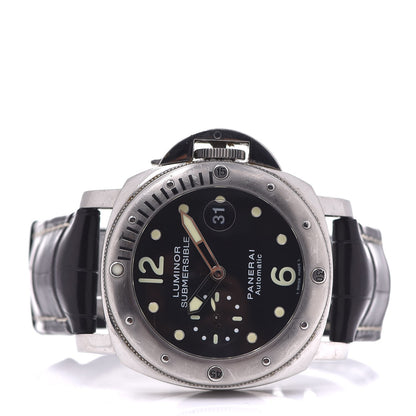 Panerai Stainless Steel Alligator 44mm Luminor Submersible Automatic Watch Black PAM00025 3 of 6