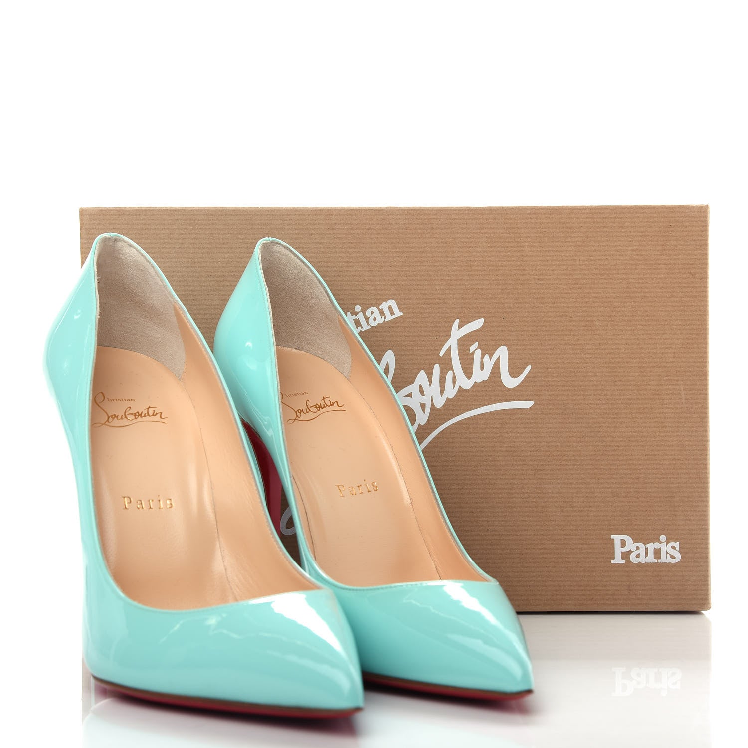 Christian Louboutin Patent Pigalle Follies 100 Pumps 40.5 Opaline 10 of 10