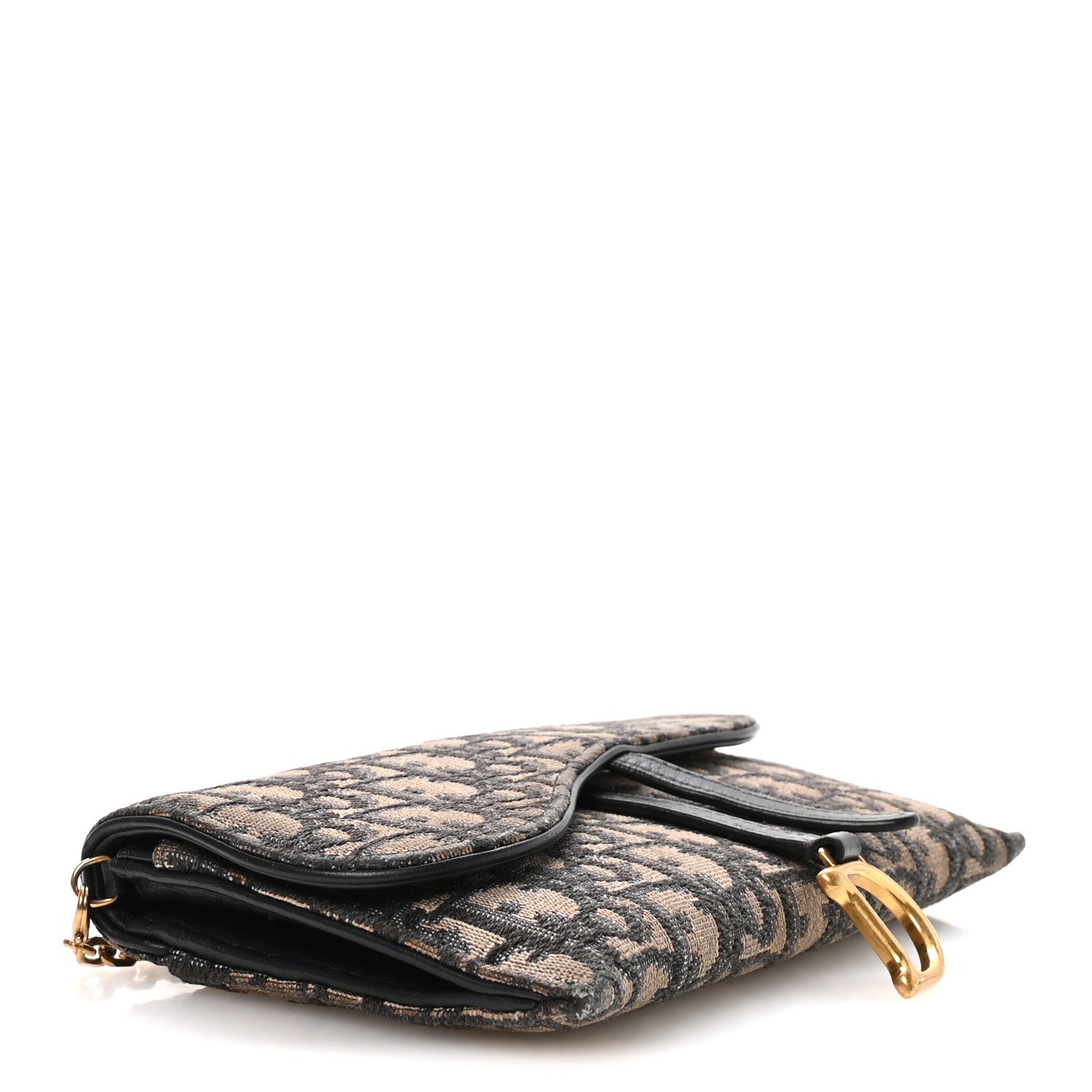 Christian Dior Oblique Saddle Chain Long Wallet Blue 1863748